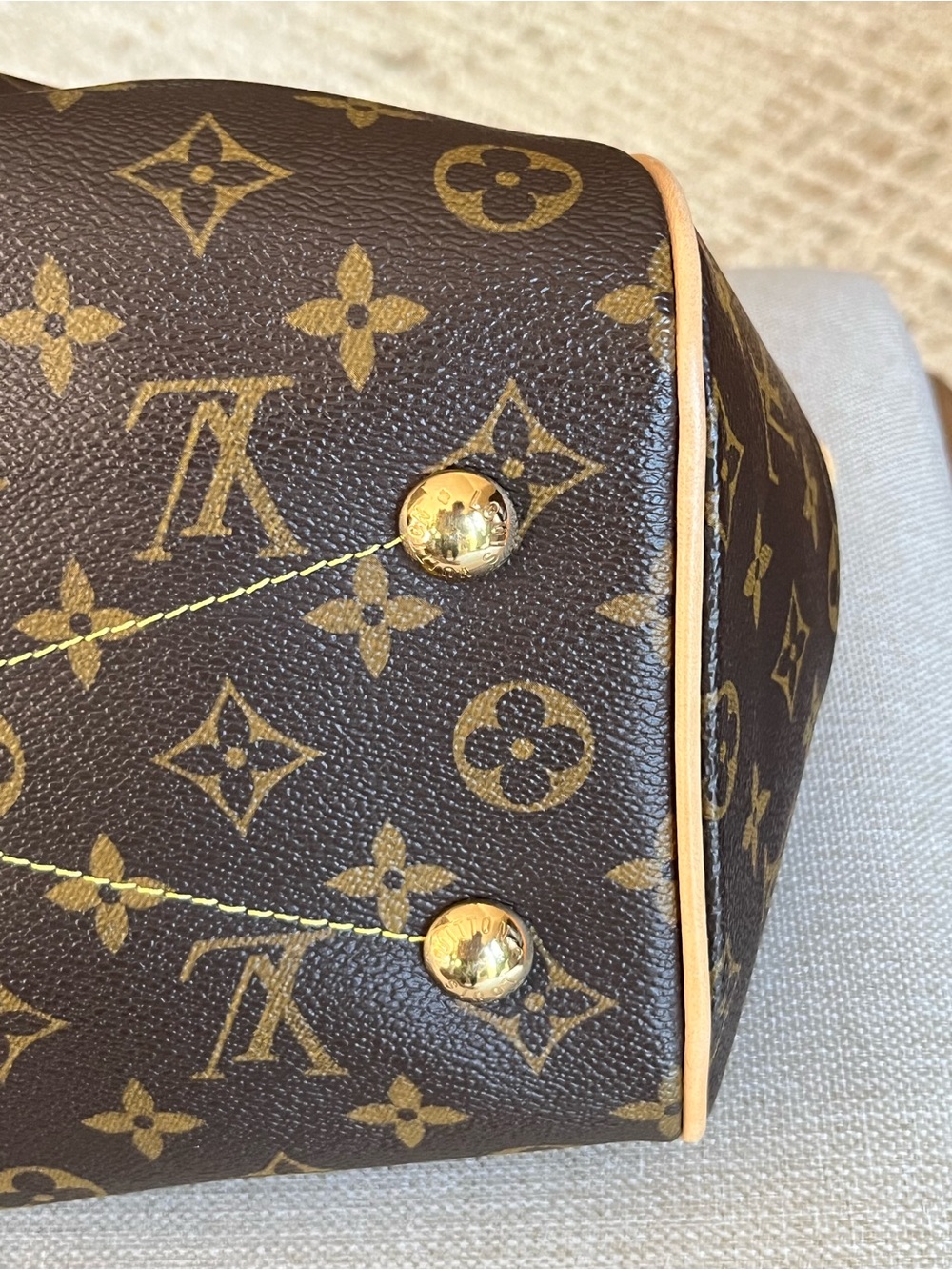 Louis Vuitton Tivoli PM Monogram Canvas Brown & Vachetta Leather Satchel - Picture 9 of 11
